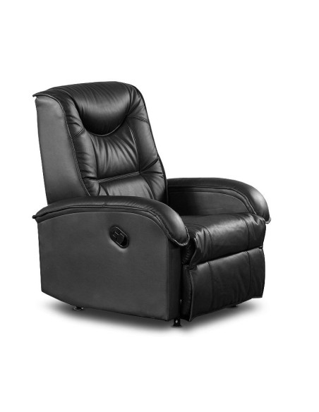 JEFF Fotel Rozkładany | Eco Skóra Czarna - Minimalizm i Funkcjonalność