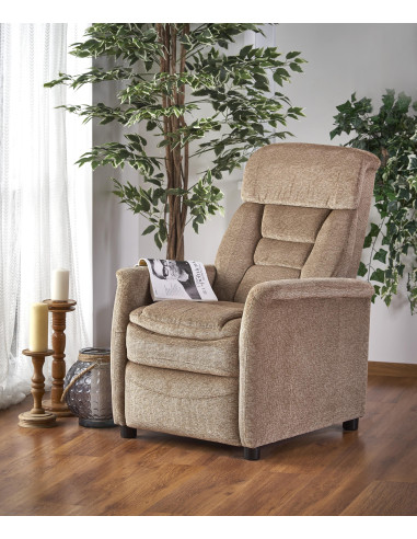 JORDAN Fotel Wypoczynkowy Rozkładany Beżowy - Relaks w Eleganckim Stylu