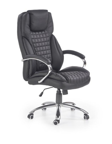 KING Fotel Biurowy Czarny - Chromowane Detale i Wyjątkowy Komfort