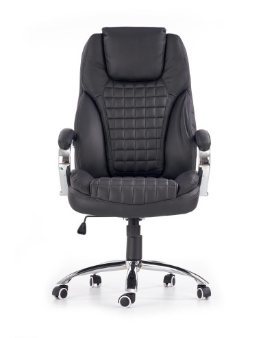 KING Fotel Biurowy Czarny - Chromowane Detale i Wyjątkowy Komfort