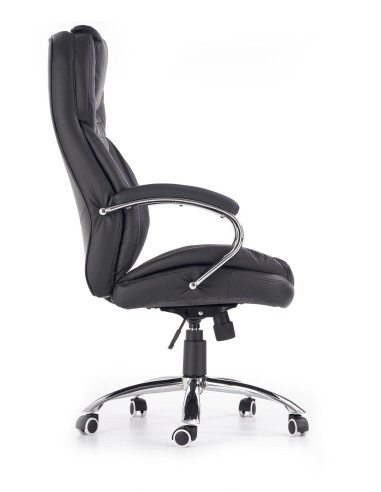 KING Fotel Biurowy Czarny - Chromowane Detale i Wyjątkowy Komfort