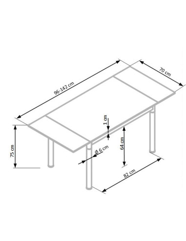 Stół rozkładany szklany LOGAN 2 stal chromowana - biały