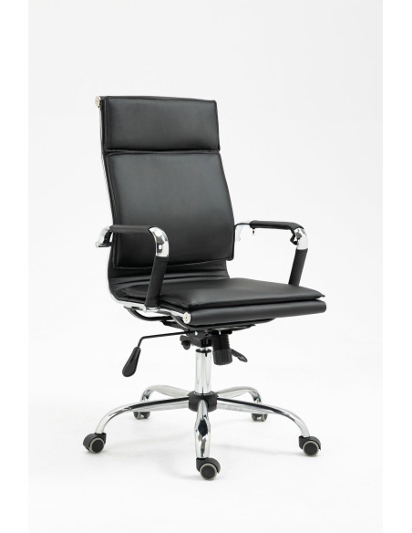 MANTUS Fotel Gabinetowy Czarny Eco Skóra/Chrom - Profesjonalizm i Styl