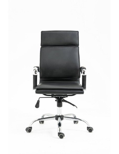 MANTUS Fotel Gabinetowy Czarny Eco Skóra/Chrom - Profesjonalizm i Styl