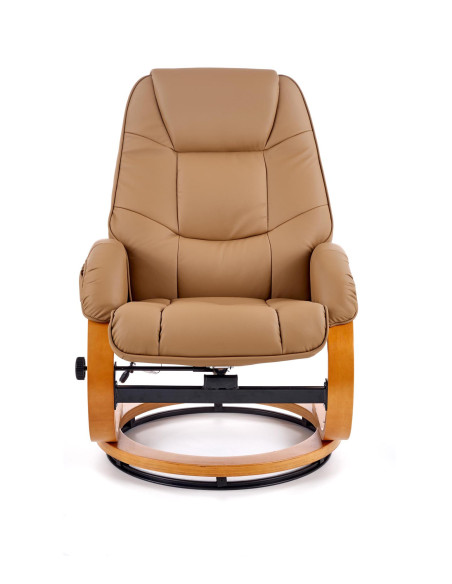 MATADOR Fotel Rozkładany Beżowy Podgrzewany z Funkcją Masażu i Podnóżkiem