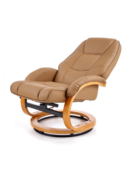 MATADOR Fotel Rozkładany Beżowy Podgrzewany z Funkcją Masażu i Podnóżkiem