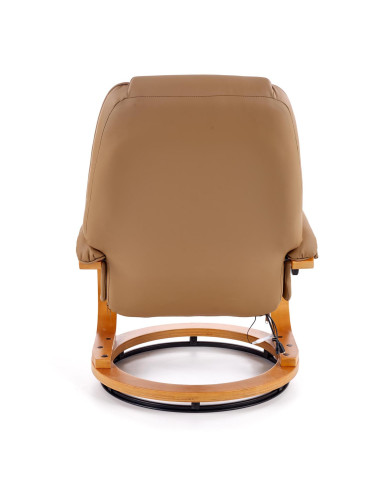 MATADOR Fotel Rozkładany Beżowy Podgrzewany z Funkcją Masażu i Podnóżkiem