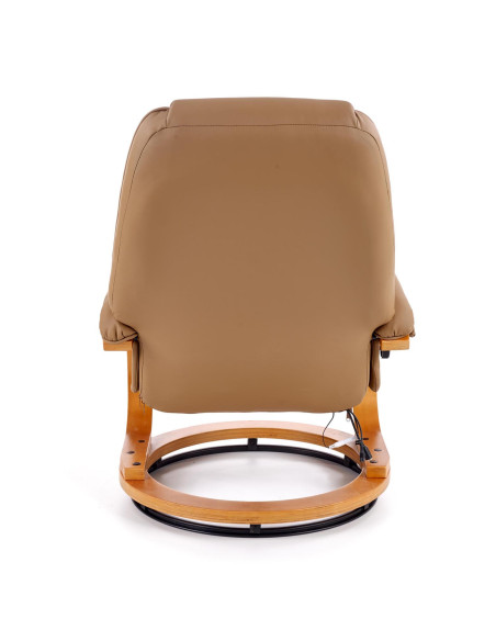 MATADOR Fotel Rozkładany Beżowy Podgrzewany z Funkcją Masażu i Podnóżkiem