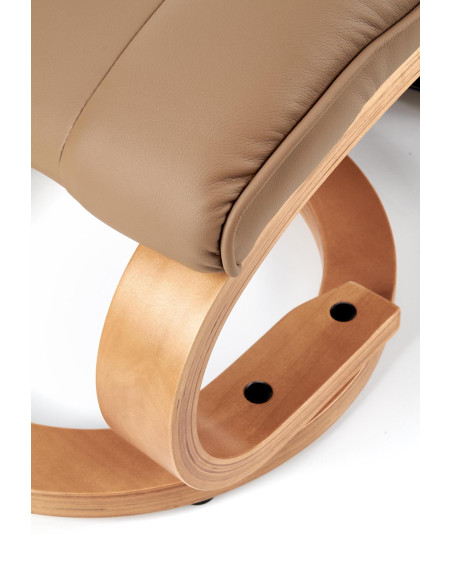 MATADOR Fotel Rozkładany Beżowy Podgrzewany z Funkcją Masażu i Podnóżkiem