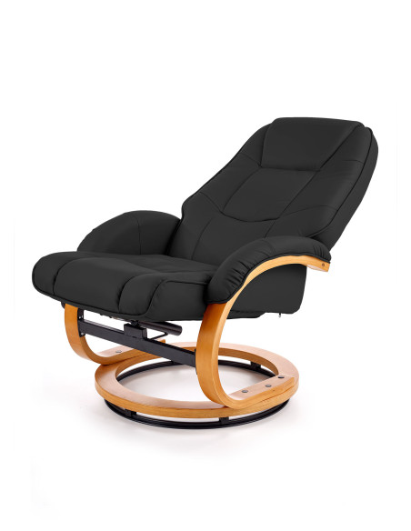 MATADOR Fotel Rozkładany Czarny Podgrzewany z Funkcją Masażu i Podnóżkiem