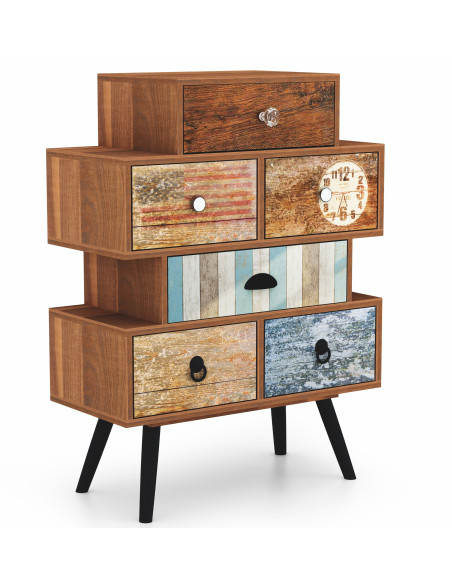 MEZO KM2 Komoda z Szufladami 63/29/85 cm Wielobarwna - Kolor i Organizacja