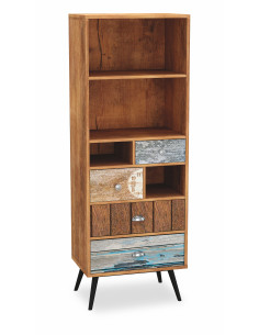 MEZO REG1 Wielobarwny Regał 60/29/180 cm z Szufladami i Półkami