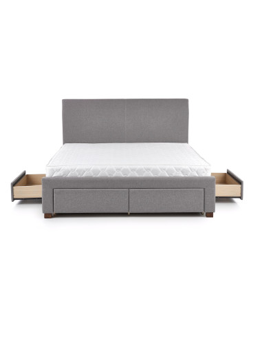 MODENA_160 Łóżko Tapicerowane z 4 Szufladami 160 x200 cm Popielate
