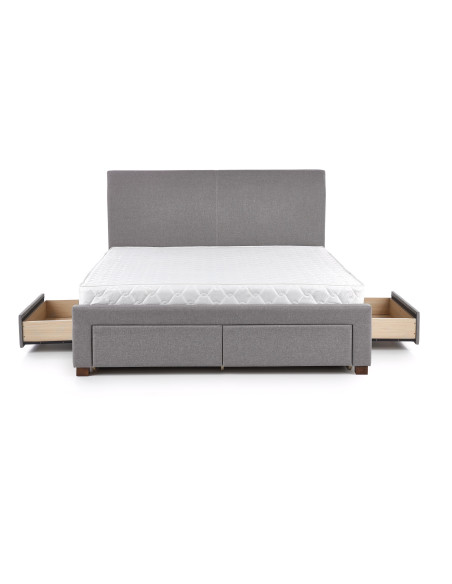 MODENA_160 Łóżko Tapicerowane z 4 Szufladami 160 x200 cm Popielate