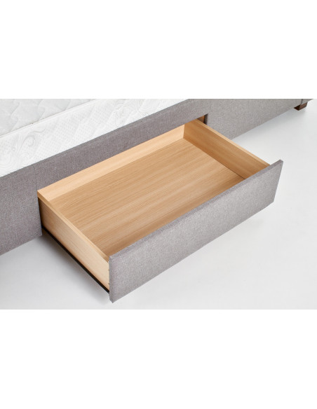 MODENA_160 Łóżko Tapicerowane z 4 Szufladami 160 x200 cm Popielate