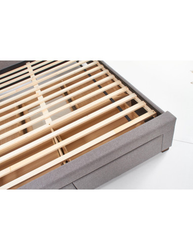 MODENA_160 Łóżko Tapicerowane z 4 Szufladami 160 x200 cm Popielate