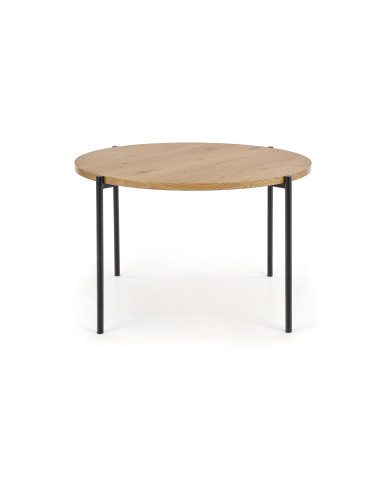 Stół okragły BRESSO Fi120 cm dąb złoty / czarny