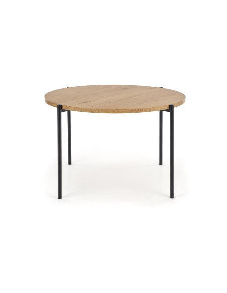 Stół okragły BRESSO Fi120 cm dąb złoty / czarny