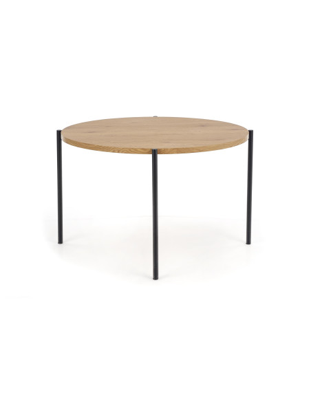 Stół okragły BRESSO Fi120 cm dąb złoty / czarny