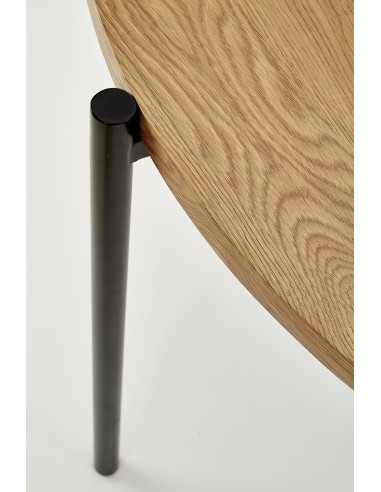 Stół okragły BRESSO Fi120 cm dąb złoty / czarny