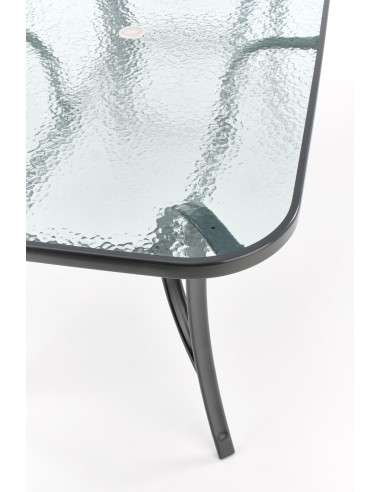 MOSLER Stół Ogrodowy Szklany 150/90/72 cm Popielaty - Elegancja Outdoor