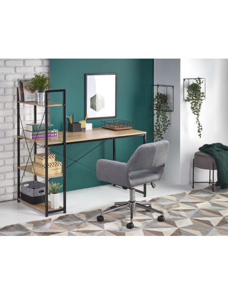 NARVIK B1 Biurko Loftowe Czarny/Dąb Sonoma - Loft w Praktycznej Odsłonie