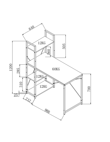 NARVIK B1 Biurko Loftowe Czarny/Dąb Sonoma - Loft w Praktycznej Odsłonie