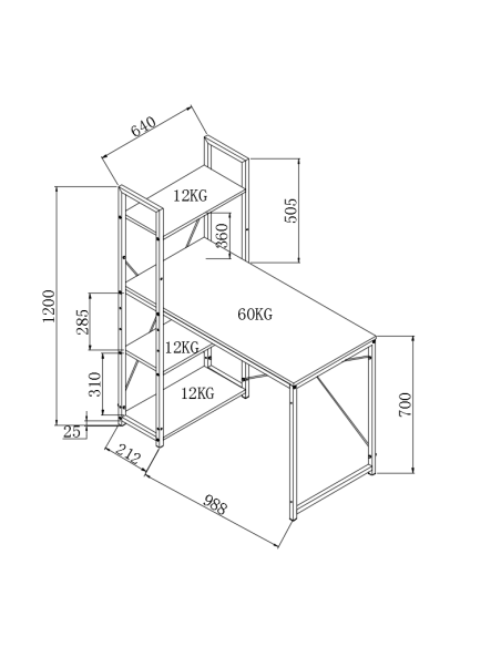 NARVIK B1 Biurko Loftowe Czarny/Dąb Sonoma - Loft w Praktycznej Odsłonie