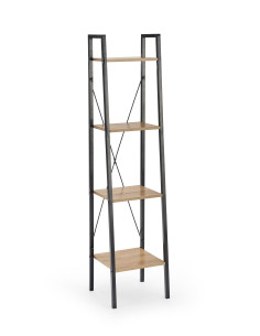 NARVIK REG1 Regał Loftowy Czarny/Dąb Sonoma - Przechowywanie w Stylu Loft