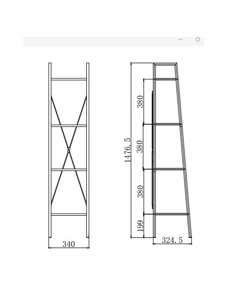 NARVIK REG1 Regał Loftowy Czarny/Dąb Sonoma - Przechowywanie w Stylu Loft
