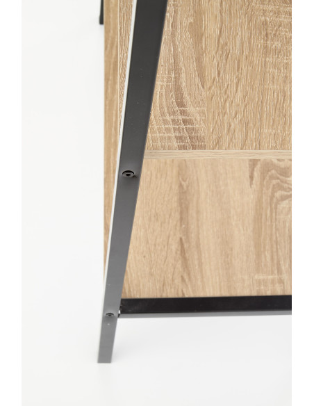 NARVIK REG1 Regał Loftowy Czarny/Dąb Sonoma - Przechowywanie w Stylu Loft