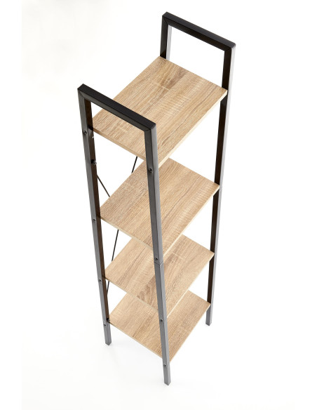 NARVIK REG1 Regał Loftowy Czarny/Dąb Sonoma - Przechowywanie w Stylu Loft