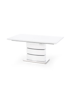 NOBEL Stół Rozkładany 160-200cm Biały z Czarnymi Pasami /Stal Nierdzewna