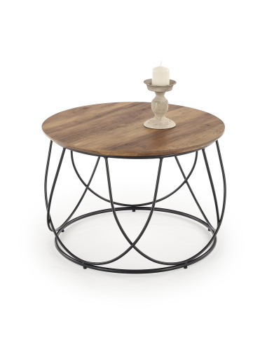 NUBIRA ława stelaż - czarny, blat - orzechowy 