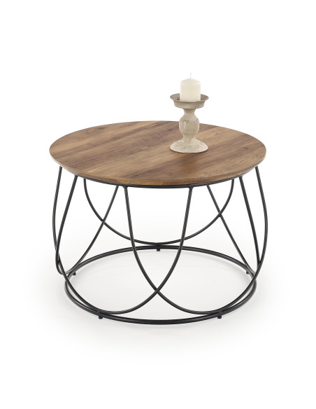 NUBIRA ława stelaż - czarny, blat - orzechowy 