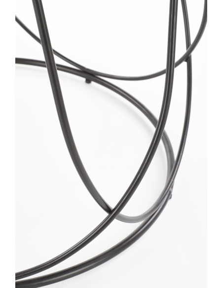 NUBIRA ława stelaż - czarny, blat - orzechowy 