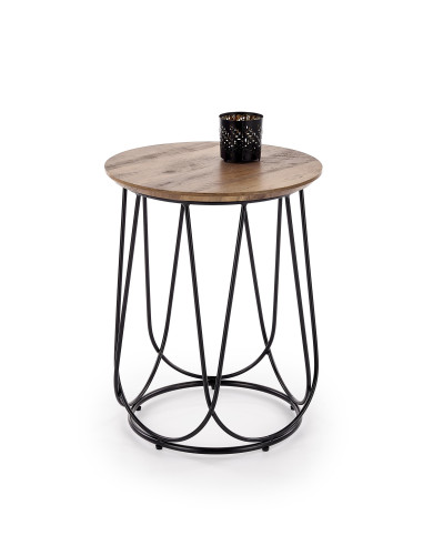 NUBIRA S ława stelaż - czarny, blat - orzechowy 