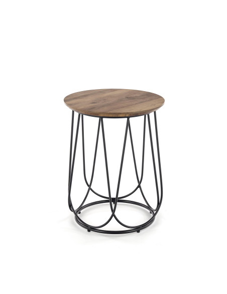 NUBIRA S ława stelaż - czarny, blat - orzechowy 