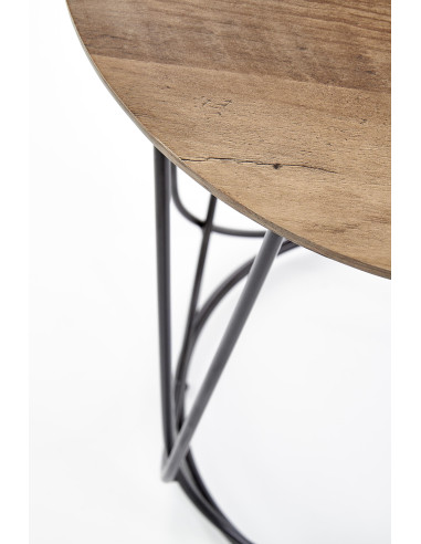 NUBIRA S ława stelaż - czarny, blat - orzechowy 