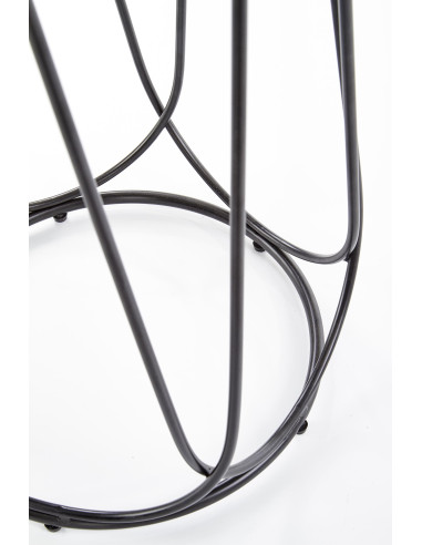 NUBIRA S ława stelaż - czarny, blat - orzechowy 