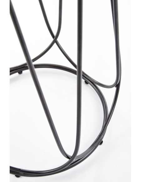 NUBIRA S ława stelaż - czarny, blat - orzechowy 