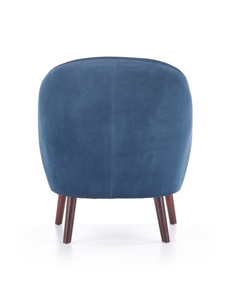 Fotel wypoczynkowy OPALE drewno lite / VELVET ciemny niebieski