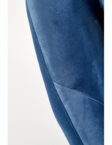 Fotel wypoczynkowy OPALE drewno lite / VELVET ciemny niebieski