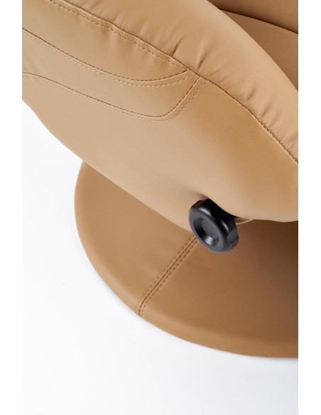 OPTIMA Fotel Rozkładany Beżowy Eco Skóra - Relaks w Eleganckim Stylu