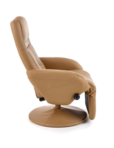 OPTIMA Fotel Rozkładany Beżowy Eco Skóra - Relaks w Eleganckim Stylu