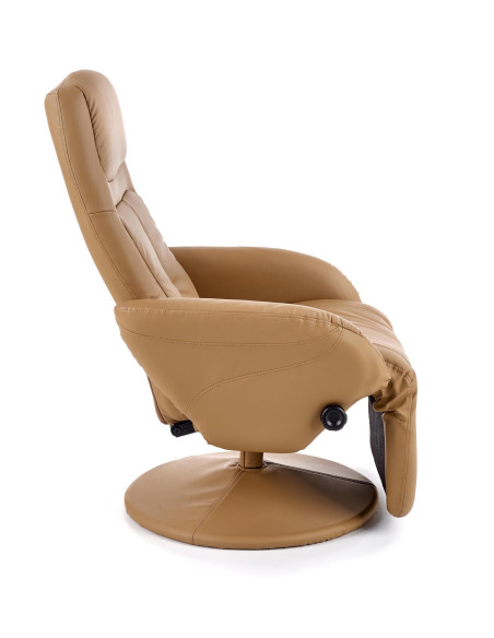 OPTIMA Fotel Rozkładany Beżowy Eco Skóra - Relaks w Eleganckim Stylu