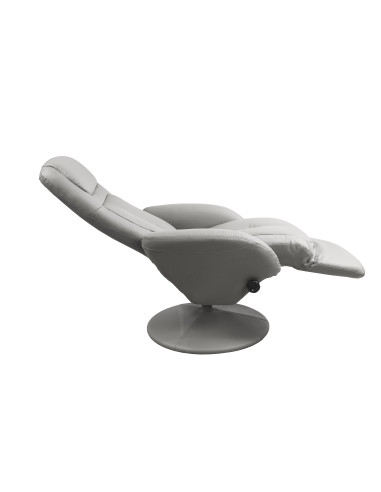 OPTIMA Fotel Rozkładany Popielaty Eco Skóra - Subtelna Elegancja