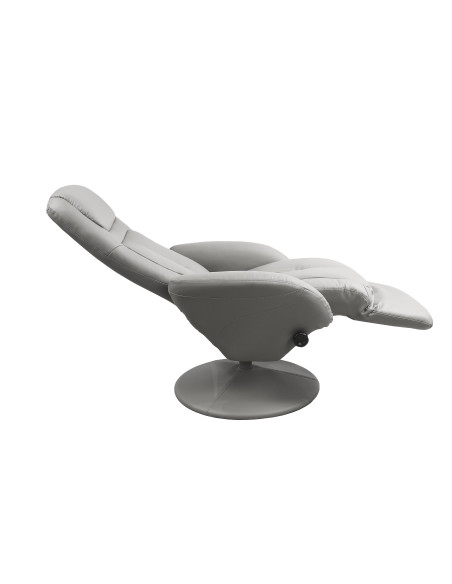 OPTIMA Fotel Rozkładany Popielaty Eco Skóra - Subtelna Elegancja