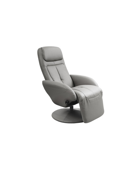 OPTIMA Fotel Rozkładany Popielaty Eco Skóra - Subtelna Elegancja