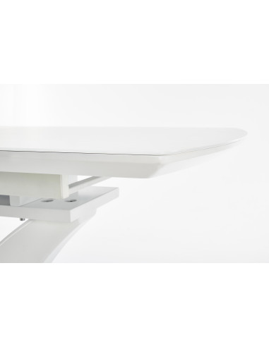 Stół szklany rozkładany FRANKFORT biały mat